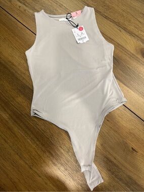 Lefties Sleeveless Light Taupe One-Piece Bodysuit - Size S